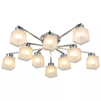 люстра потолочная SCHAFFNER Choza E27 10x60Вт стекло металл хром