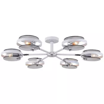 люстра потолочная SCHAFFNER Elocuente 6xE14 40Вт стекло металл белый