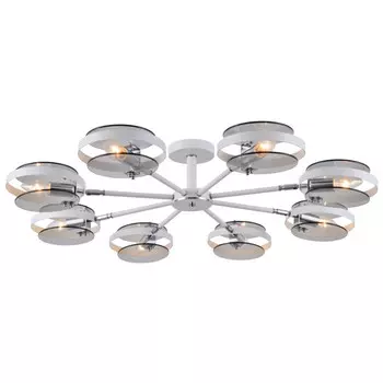 люстра потолочная SCHAFFNER Elocuente 8xE14 40Вт стекло металл белый