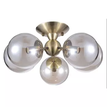 люстра потолочная SCHAFFNER Fama 5х40Вт E14 стекло металл бронза