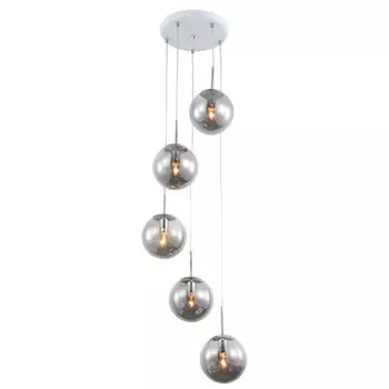 люстра потолочная SCHAFFNER Fama 5x40Вт E14 стекло металл хром