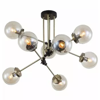 люстра потолочная SCHAFFNER Farol E14 8х40Вт стекло металл бронза