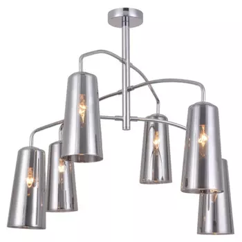 люстра потолочная SCHAFFNER Hierro 6xE14 40Вт стекло металл хром