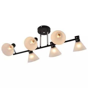 люстра потолочная SCHAFFNER Lavado E14 6x40Вт стекло металл чёрный