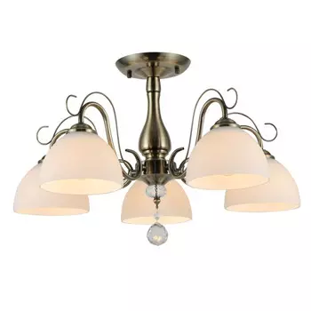 люстра потолочная SCHAFFNER Melosso E27 40Вт стекло металл бронза