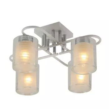 люстра потолочная SCHAFFNER Plomada E27 40Вт стекло металл белый