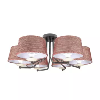 люстра потолочная СВЕТПРОМ Гобелен 6х40Вт Е14 текстиль бордовый