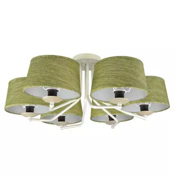 люстра потолочная СВЕТПРОМ Гобелен 6х40Вт Е14 текстиль оливковый