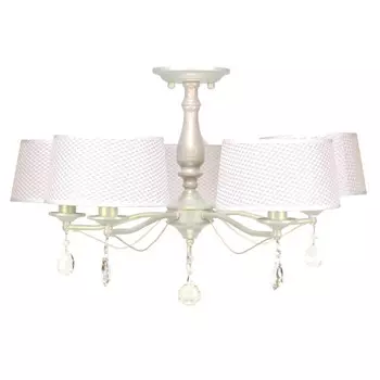 люстра потолочная СВЕТПРОМ Соты 5х40Вт Е14 ткань белые