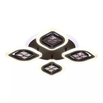 люстра потолочная светодиодная AMBRELLA Acrylica 69Вт (ПДУ РАДИО 2.4G) кофе/янтарь