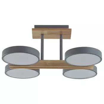 люстра потолочная светодиодная LUMION Ledio LED 72Вт 3000/6000К дерево металл акрил серый