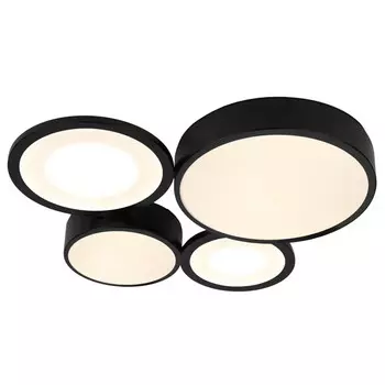 люстра потолочная светодиодная RIVOLI Aliona 87Вт 3000-6000К с ДУ черный белый пластик