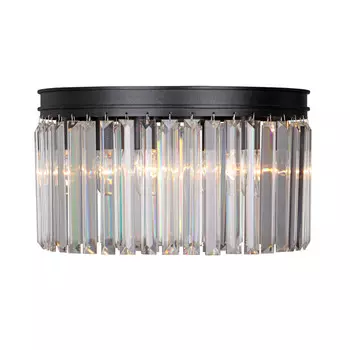 люстра потолочная VITALUCE Gold E14 6х40Вт металл хрусталь черный