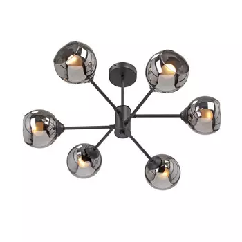 люстра потолочная VITALUCE Inspire E27 6х40Вт металл стекло черный