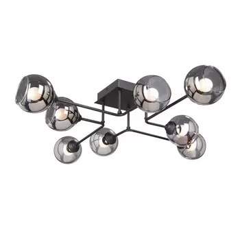 люстра потолочная VITALUCE Jeam E27 8х40Вт металл стекло черный