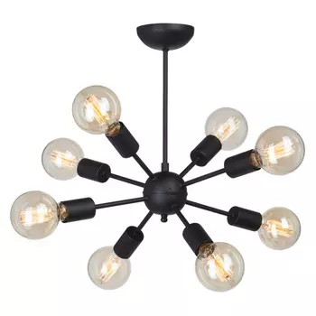 люстра потолочная VITALUCE Jonquil 8х60Вт E27 металл черный