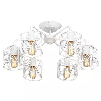 люстра потолочная VITALUCE Loft 6х60Вт Е27 металл белый