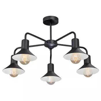 люстра потолочная VITALUCE Rosemary 5x40Вт E27 металл черный