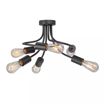 люстра потолочная VITALUCE Smith E27 6х40Вт металл черный