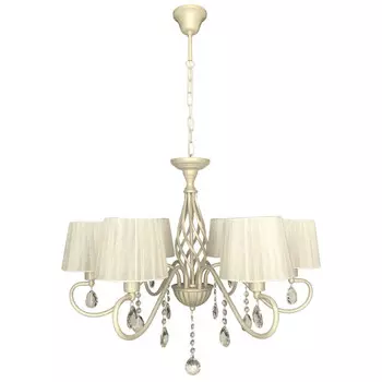 люстра подвесная СВЕТПРОМ Каприз 6x40Вт E14 текстиль,металл белый