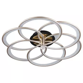 люстра потолочная светодиодная DECITY Оскар 150Вт+2Вт LED пульт металл акрил серебо