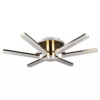 люстра потолочная светодиодная DECITY Оскар 2х60Вт+2х5Вт LED пульт металл акрил золотой