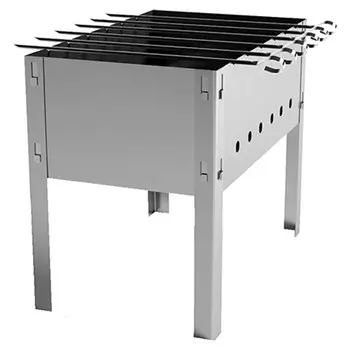 мангал разборный 40х25см сталь 0,5 мм с 6 шампурами