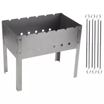 мангал разборный ECOS 40х24х35см сталь в компл.6 шампуров