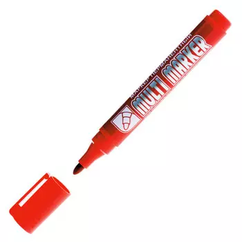 маркер перманентный CROWN Multi Marker красный пулевидный 3мм