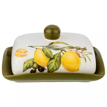 масленка AGNESS Лемон три 17х12,5х8,5см керамика