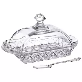 масленка с ножом LEFARD, стекло, металл