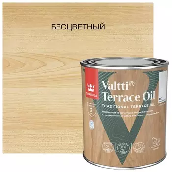 масло для террас TIKKURILA Valtti Terrace Oil база EC 0,9л бесцветное, арт.700010363