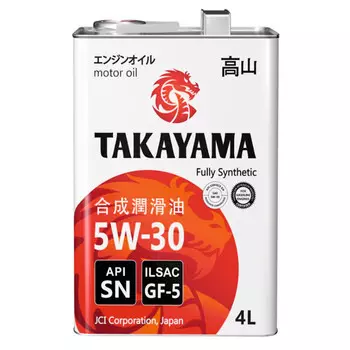 масло моторное TAKAYAMA ILSAC GF-5 API SN SAE 5W-30 4л