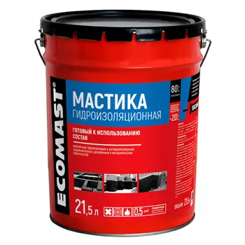 мастика ECOMAST гидроизоляционная 21,5л, арт.ЭК000133163