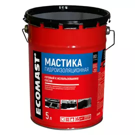 мастика ECOMAST гидроизоляционная 5л, арт.ЭК000133169