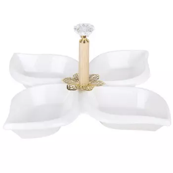 менажница 4 секции 21см фарфор лепестки