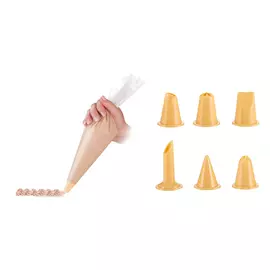 мешки кондитерские TESCOMA Delicia, 30 cм, 10 шт, и 6 насадок, для украшения блюд