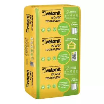 вата минеральная ISOVER VETONIT Теплый дом Плита 50 мм 10 м2