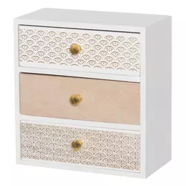миникомод 4LIVING 3 ящика 160х85х170мм белый/бежевый МДФ/металл