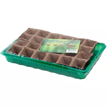 минипарник для рассады 36х23х6 см 24 ячейки торфяные кассеты