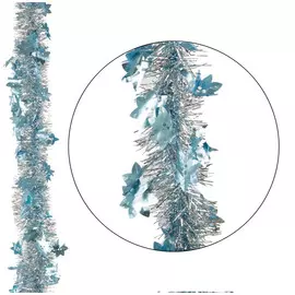 мишура Новый год со снежинками 200х7см бирюзовый