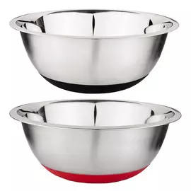 миска AGNESS 24см 2,15л противоскользящее дно нерж.сталь микс цвета