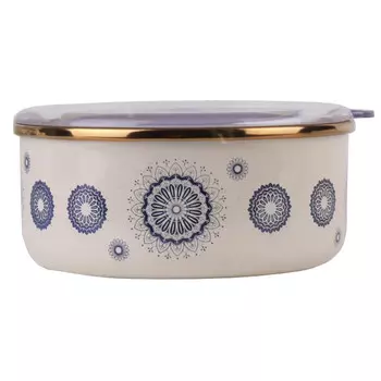 миска КАТЮША Сияние 16см 0,8л круглая с крышкой эмал.сталь, пластик