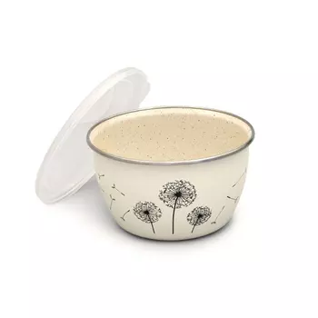 миска METROT Одуванчик 2,4л 14см эмал. сталь с крышкой