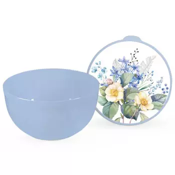 миска ПОЛИМЕРБЫТ Цветущий сад 2л с крышкой пластик