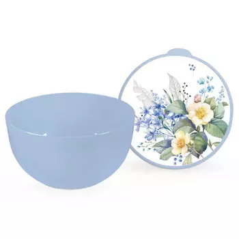 миска ПОЛИМЕРБЫТ Цветущий сад 3л с крышкой пластик