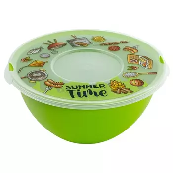 миска ПОЛИМЕРБЫТ Summer time 4л с крышкой пластик