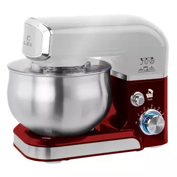 миксер планетарный LEX LXMX4113 1000Вт чаша 3,5л серебристый/бордовый