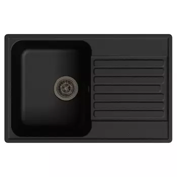 мойка GRANFEST QUARZ-78 740х480х180мм черная кварц