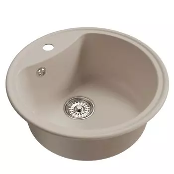 мойкa Mixline ML-GM09 КОМФОРТ круглая D510х190мм искуственный камень белая